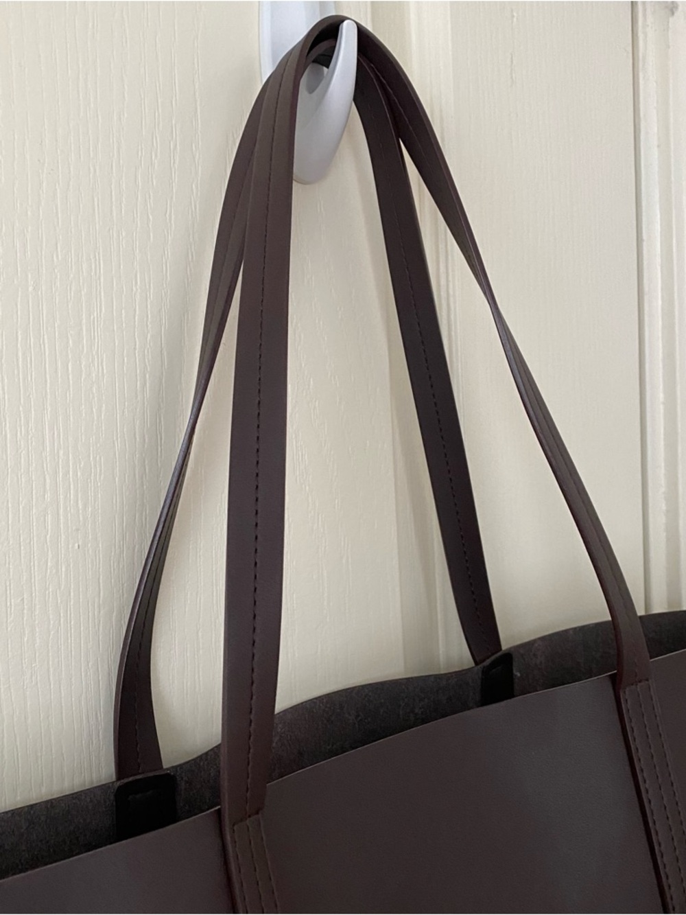 $275 Everlane Made in Italy Dark Brown The New Day Market Tote Bag XL Size - Picture 5 of 15